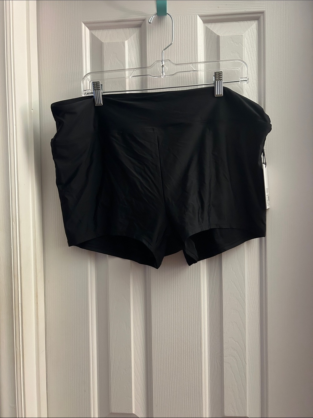 knix Black High-Waist Swim Shorts with Smooth Waistband